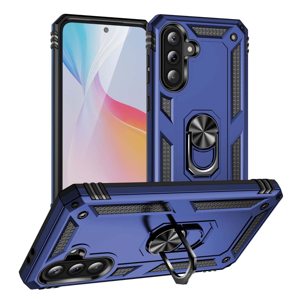 Чехол для телефона High End Armor Car с магнитным креплением для Samsung Galaxy A57 A37 A27 A17 A07 A56 A36 A26 5G Металлическое кольцо Вращающаяся на 360° подставка Противоударная бамперная крышка