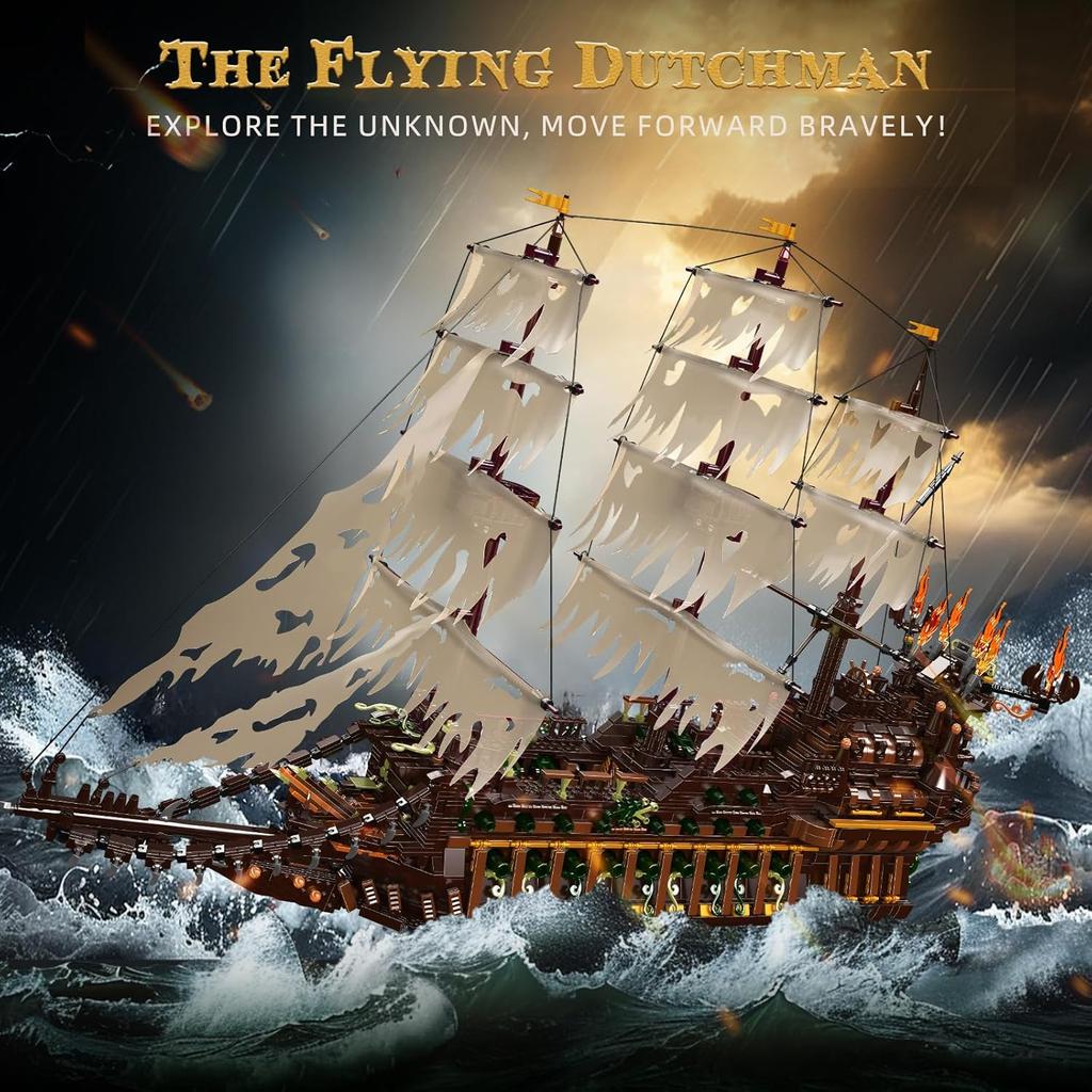 MOULD KING 13197 Пиратский корабль строительный блок MOC Летающий Дактман пиратский корабль модель сборки корабля игрушки дети рождественские подарки