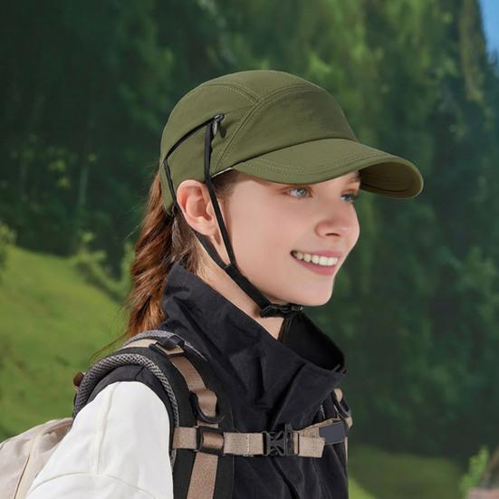 Sun Hat Adjustable Chin Straps Extended Brim Baseball Hat UV Blocking Windproof Outdoor Travel Riding Hat