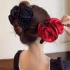 Большие заколки для волос в виде цветка, заколки-банты с розой, зажимы для волос 13 см, заколка-акула с розой, аксессуары для волос для женщин, девушек