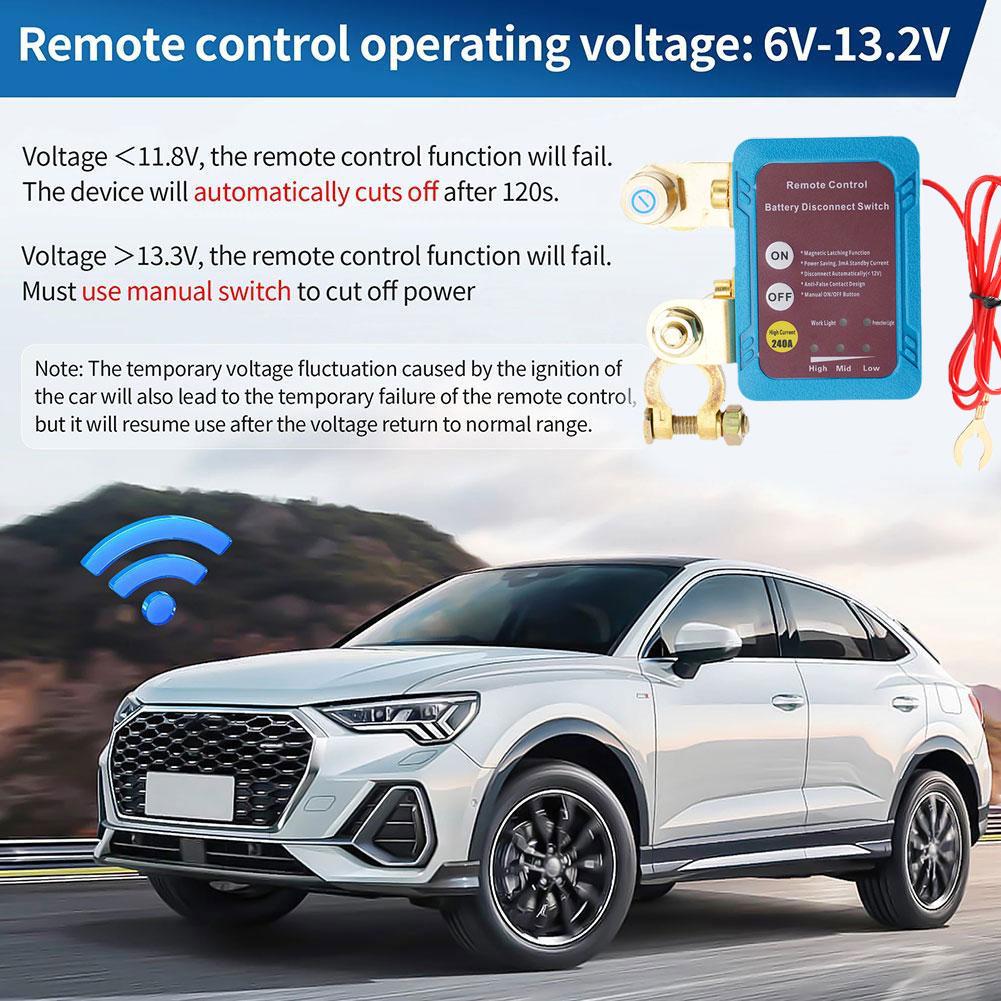 Remote Battery Disconnect Switch 12V 240A Kill Switch Automatic Power Shut Off Switch Remote Control Switch For Auto