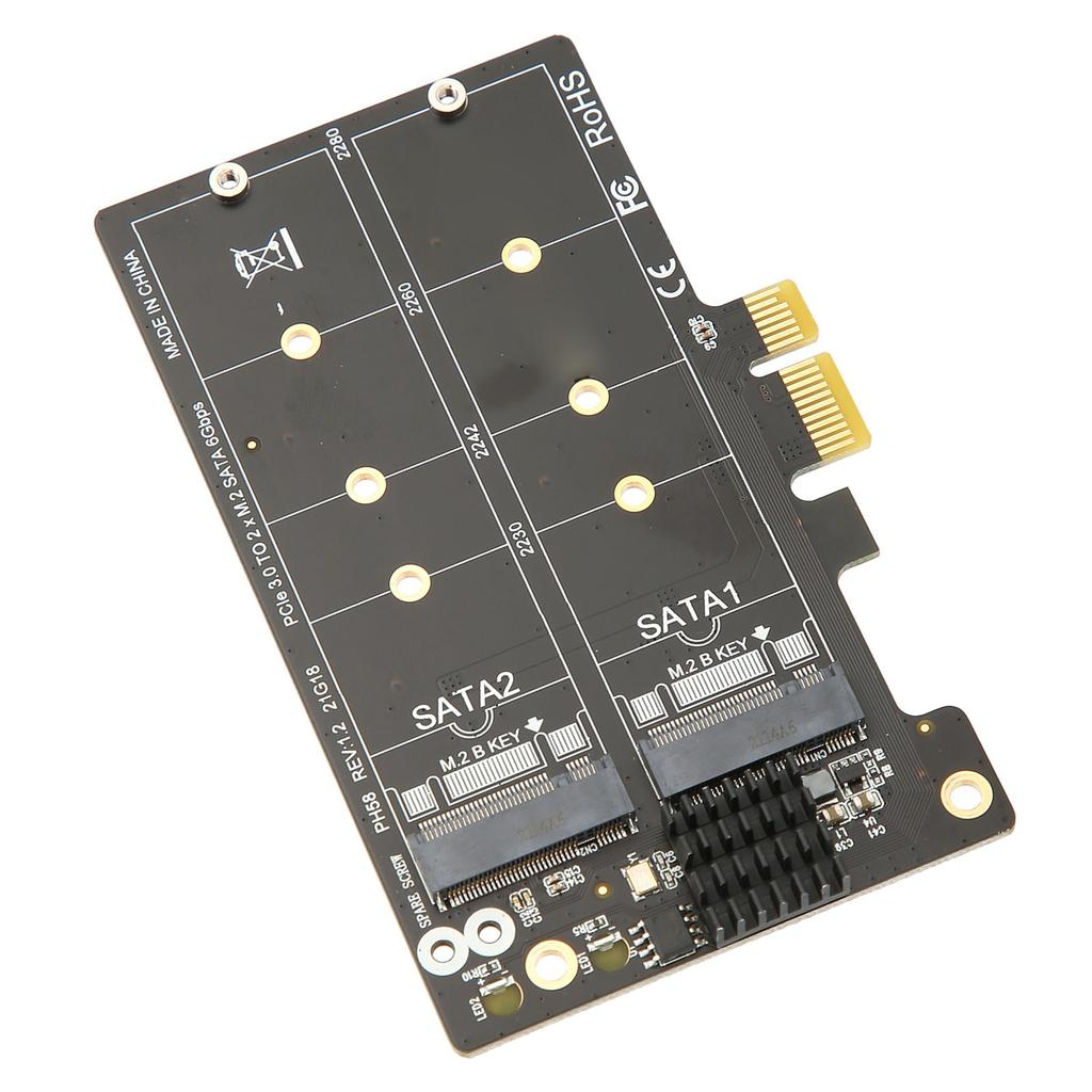 Adapter Card M.2 SATA To PCIE Dual Disk Array Card Transmission Stability Expansion Card
