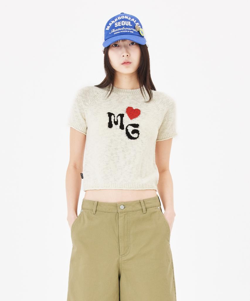 MARK GONZALES Women'S Mg Slub Short Sleeve Knit - Ivory