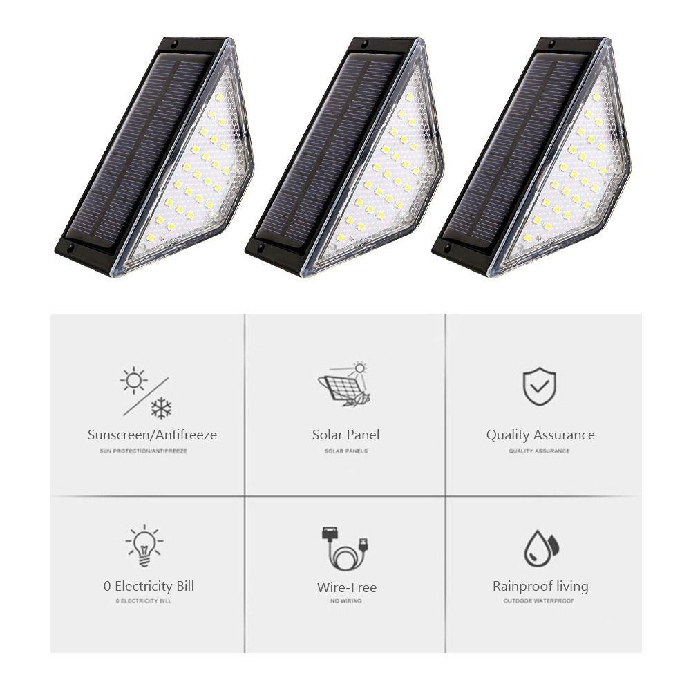 Triangle Solar Step Lamp Warm Light Outdoor Floor Light High Quality Stair Light Porch Terrace