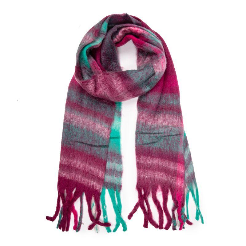 Soft Checked Fringed Scarf with Wool 40x210 Cm Woman GERARD PASQUIER