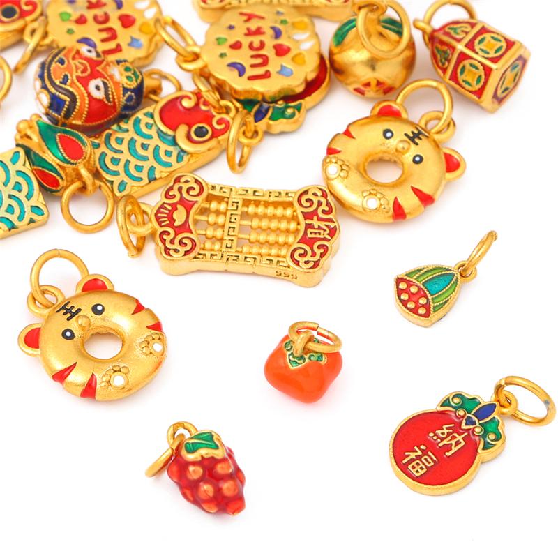 Эмалированная подвеска цвета песочного золота и меди с позолотой для рукоделия и изготовления украшений, 1 шт.