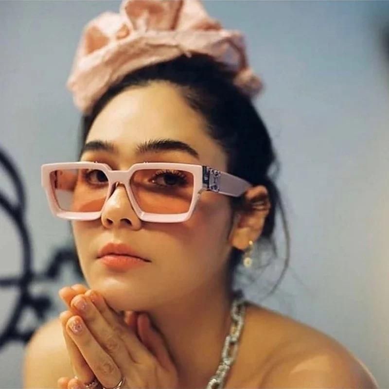 Square Thick Frame Luxury Oversized Sunglasses Men Women Fashion Uv400 Glasses