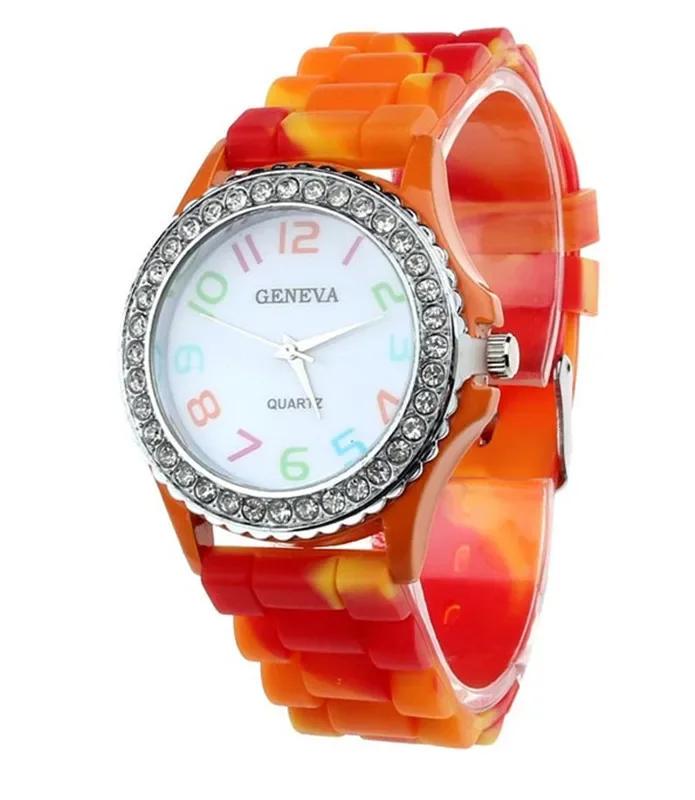 New Rainbow Fashion Women Watches Luxury Camouflage Women Quartz Watch Girl Silicone Waterproof Dress Wristwatch Female Clock