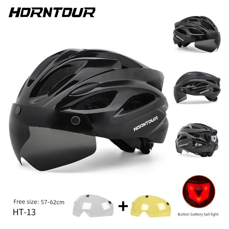 Horntour Bicycle Helmet Mountain Highway Integrated Molding Men's and Women's Neutral Safety Magnetic Suction Cycling Helmet