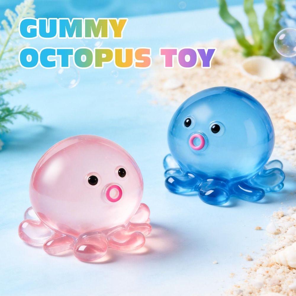 Sugar Filled Glitter Octopus Squishy Simulation Stress Relief Toy For Stress Anxiety Relief
