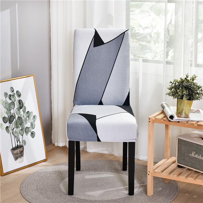Geometric Elastic Dining Chair Cover Universal Slipcovers Chair Case Stretch Seat Cover For Wedding El Banquet Living Room