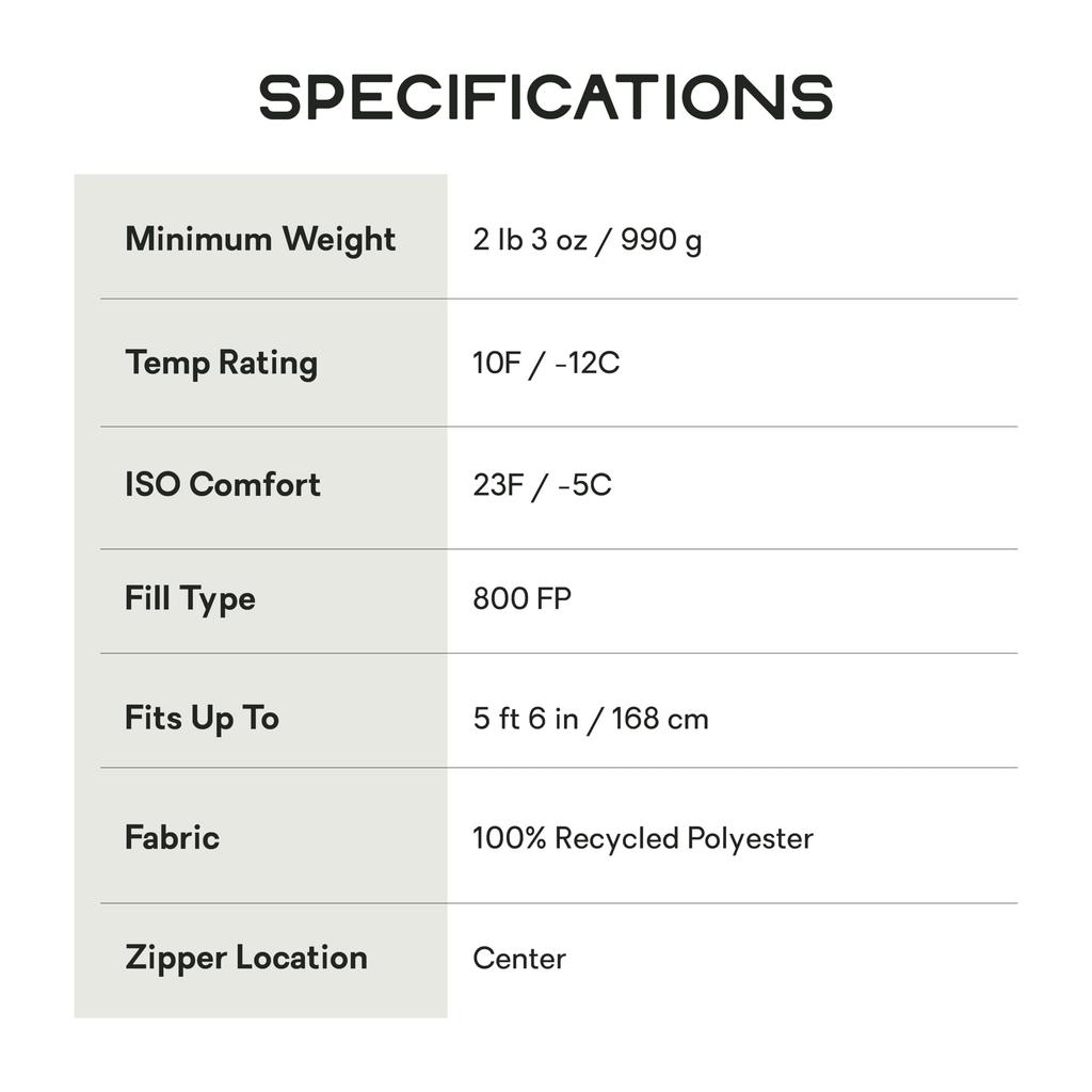 NEMO Coda Endless Promise Unisex Short Compatible 10/20 NM-CDEP-S1020 -12℃