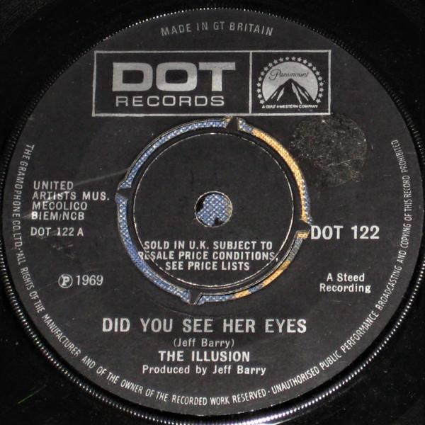 7-дюймовая пластинка ILLUSION - Did You See Her Eyes DOT122 Dot Records 1969 UK Rock Б/у