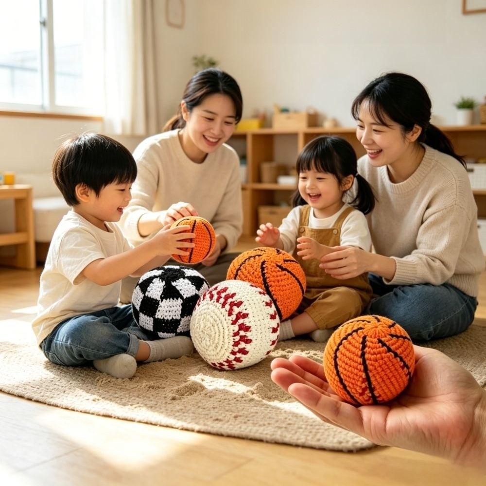 Handmade Knitted Ball Cotton Plush Sports Ball New Crochet Sports Ball  Backyard Game