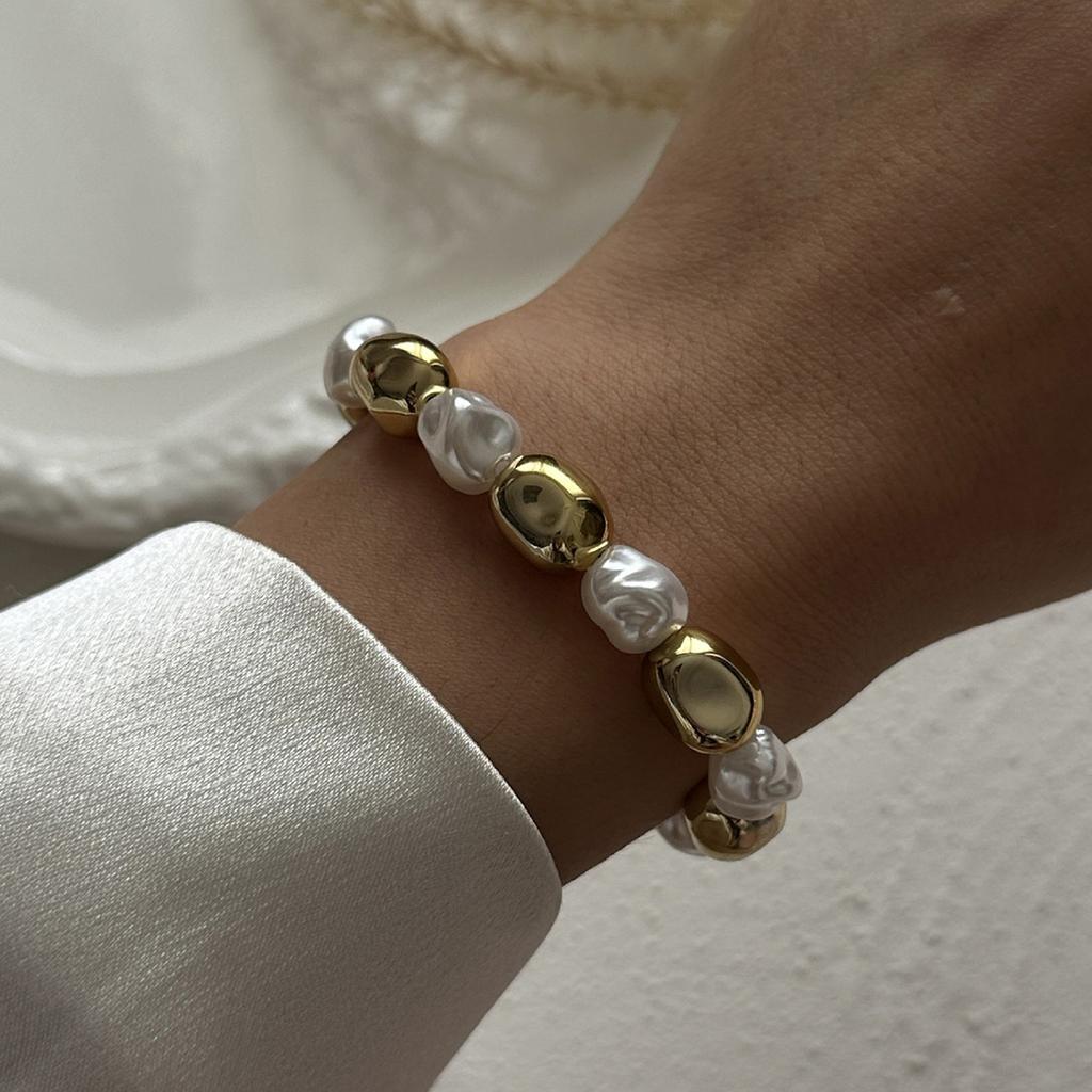 Винтажный металлический браслет с волнистым плетением, гладкий, неправильной формы, для женщин, преувеличенный геометрический массивный браслет-манжета, панк-хип-хоп украшение