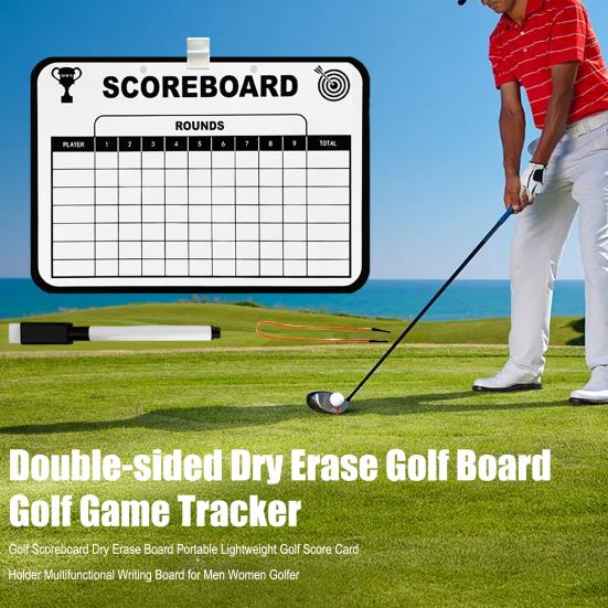 Доска для подсчета очков в гольфе, стираемая, маркерная, белая доска с 1 маркером, портативный держатель для карточек для гольфа, аксессуары для мужчин, женщин, гольфистов