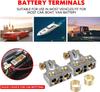 1 Pair Car Battery Terminal Connectors Kit 2/4/8/10 AWG Auto Audio Positive Negative Battery Post Clamp with Clear Covers Shims