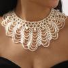 Beads Weave Pearl Necklace Bohemian Style Women's Clavicle Chain Fashion Pearl Collar  Banquet