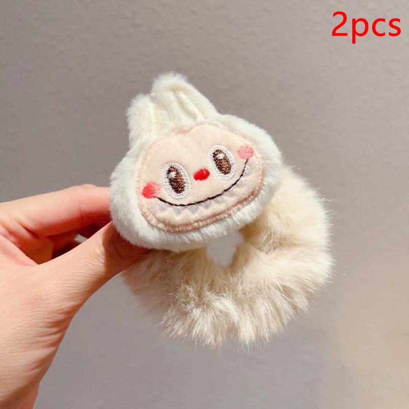 2 шт. милые мультяшные плюшевые петли для волос Labubu, не вредят волосам, головные уборы, детские веревки для волос, милые высокоэластичные резинки, подарки