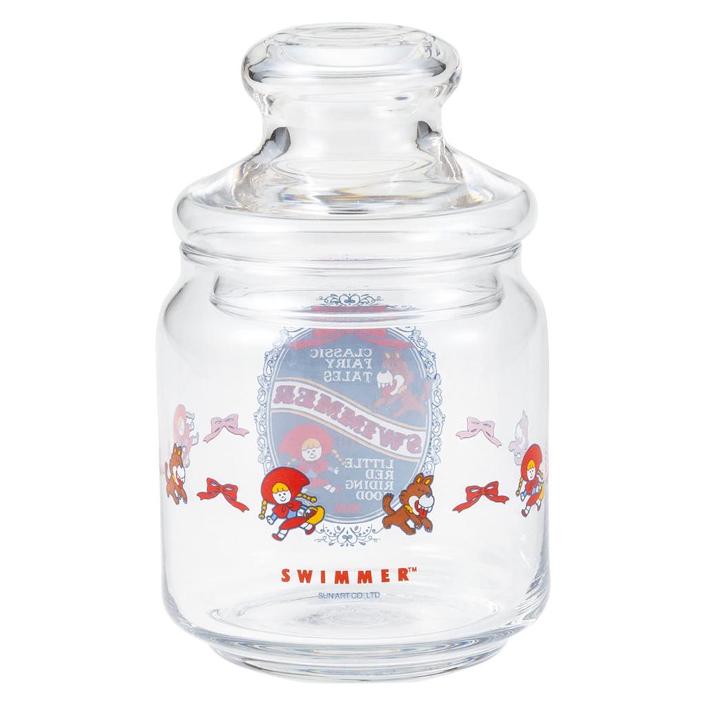 Sun Art Glass Storage Little Red Riding Hood Made In "SWIMMER" Container/Canister, 500ml, Design, Japan, SAN3667-1