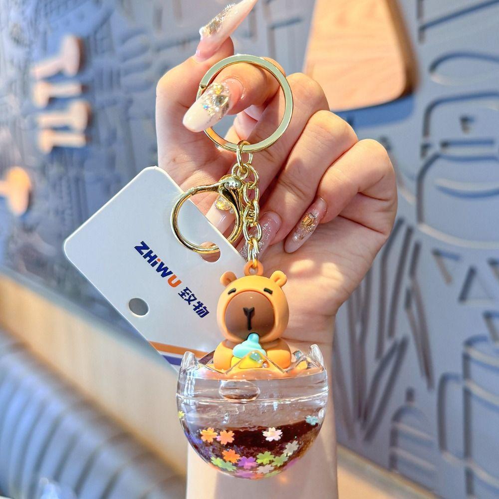 Масло Капибара Брелок Капибара Кивающий Головой Подвеска на Рюкзак Капибара Морская Свинка Брелок Детский