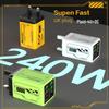 Быстрое зарядное устройство PD240W в стиле меха: 4 порта USB и 2 порта Type-C, Совместимость с устройствами Apple и Huawei