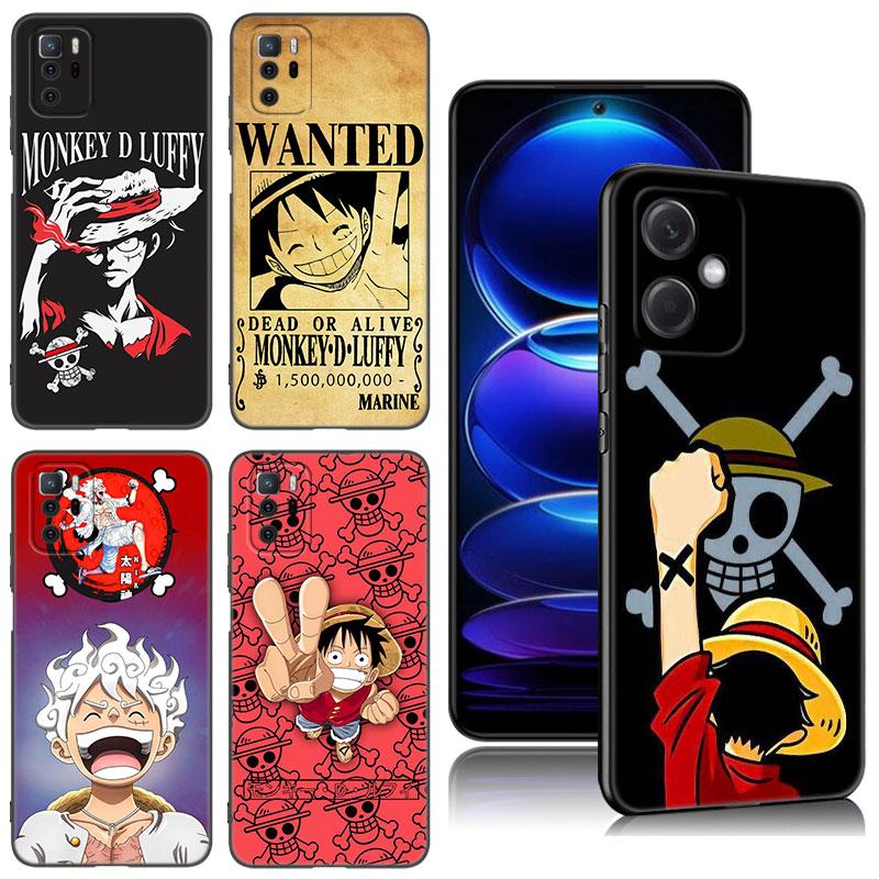 Аниме One Piece Luffy черный силиконовый чехол для телефона Xiaomi Redmi Note 10 11 11S 12 13 4G 8 9 11T Pro 5G Plus 8T 9S 10S 12S