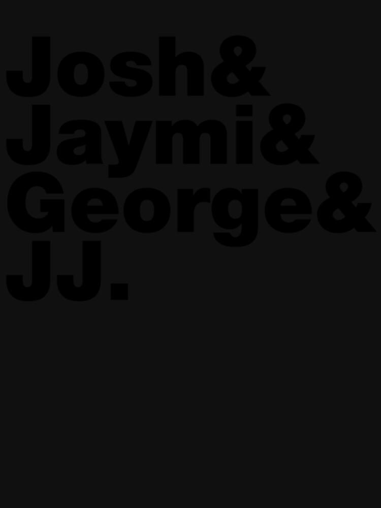 Westlife Josh _amp_ Jaymi _amp_ George _amp_ JJ (black writing) Fitted Classic T-Shirt