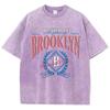 Sarguzasht Hayoti Bruklin Nyu-York Printli Erkaklar Futbolkalari Ko'cha Nafas oluvchi Qisqa Yengli Moda Yuvilgan Toplar Keng Sport Futbolka