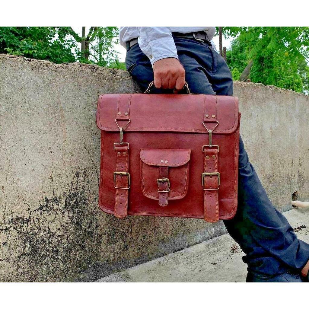 Винтажный коричневый трансформируемый рюкзак из козьей кожи, сумка через плечо для ноутбука