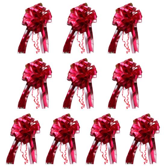 10Pcs Pull Bow Ribbon Romantic Car Pull Bows Hand-pulled Ribbon for Gift Packing Weddings Parties Decoration