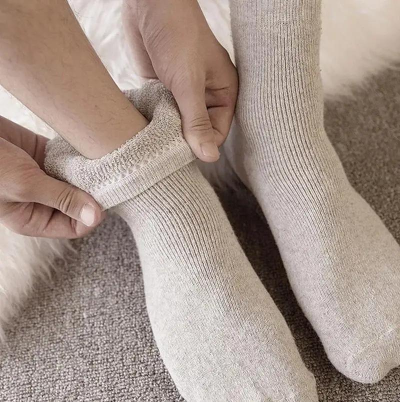 1 пара зимних мужских толстых носков, классические деловые однотонные мужские носки для сохранения тепла и продолжения согревания