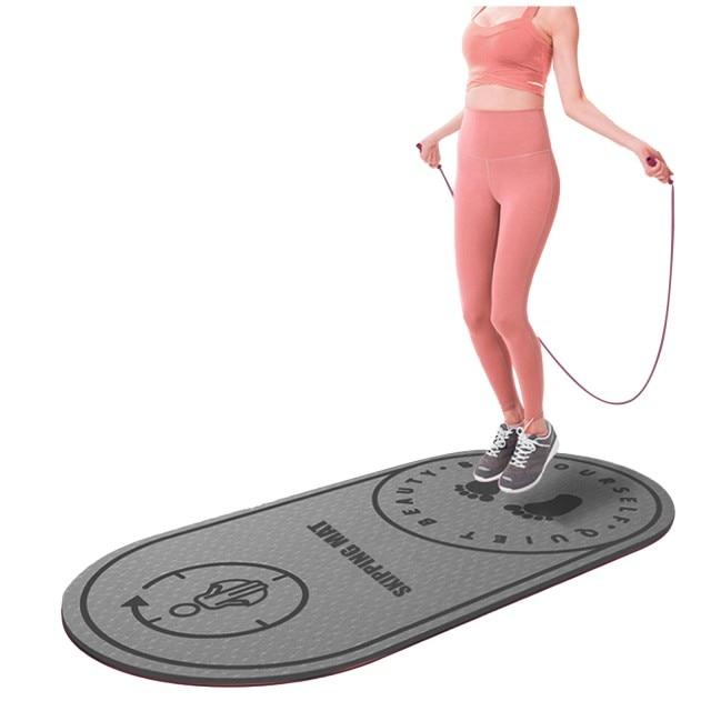 Коврик для йоги 8 мм, коврик для прыжков со скакалкой, бесшумный пол, тпе, скакалка, оборудование для тренировок на полу