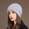 Осень и Зима Новая Шляпа Женская Модная Шляпа из Жемчужной Шерсти Мама Теплая Защита Ушей Кроличий Пух Вязаная Шапка