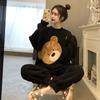 Women Winter Flannel Pajama Set Fleece Pajamas Sleepwear Homewear Thick Warm Velvet Female Suit Fall Sweatshirt Ladies Pyjama