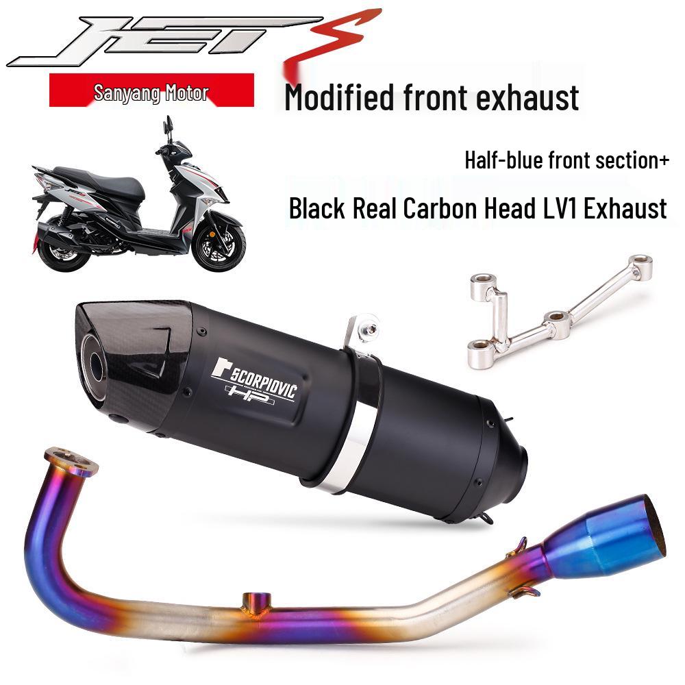 Выхлопная труба из нержавеющей стали SYM JETS 125 R77: Неразрушающая модификация прямой посадки