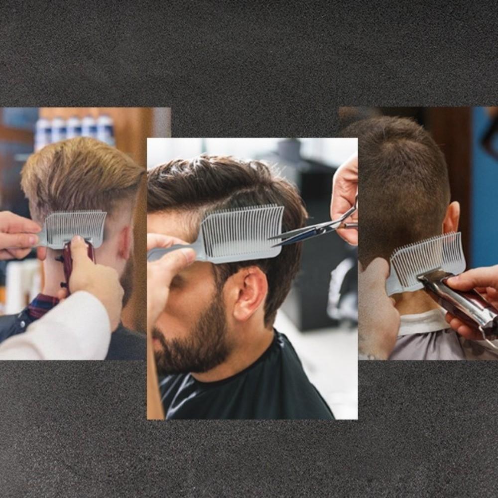 Heat Resistant Fading Comb Plastic Flat Top Hair Cutting Comb Barber Clipper Blending Comb  for Men