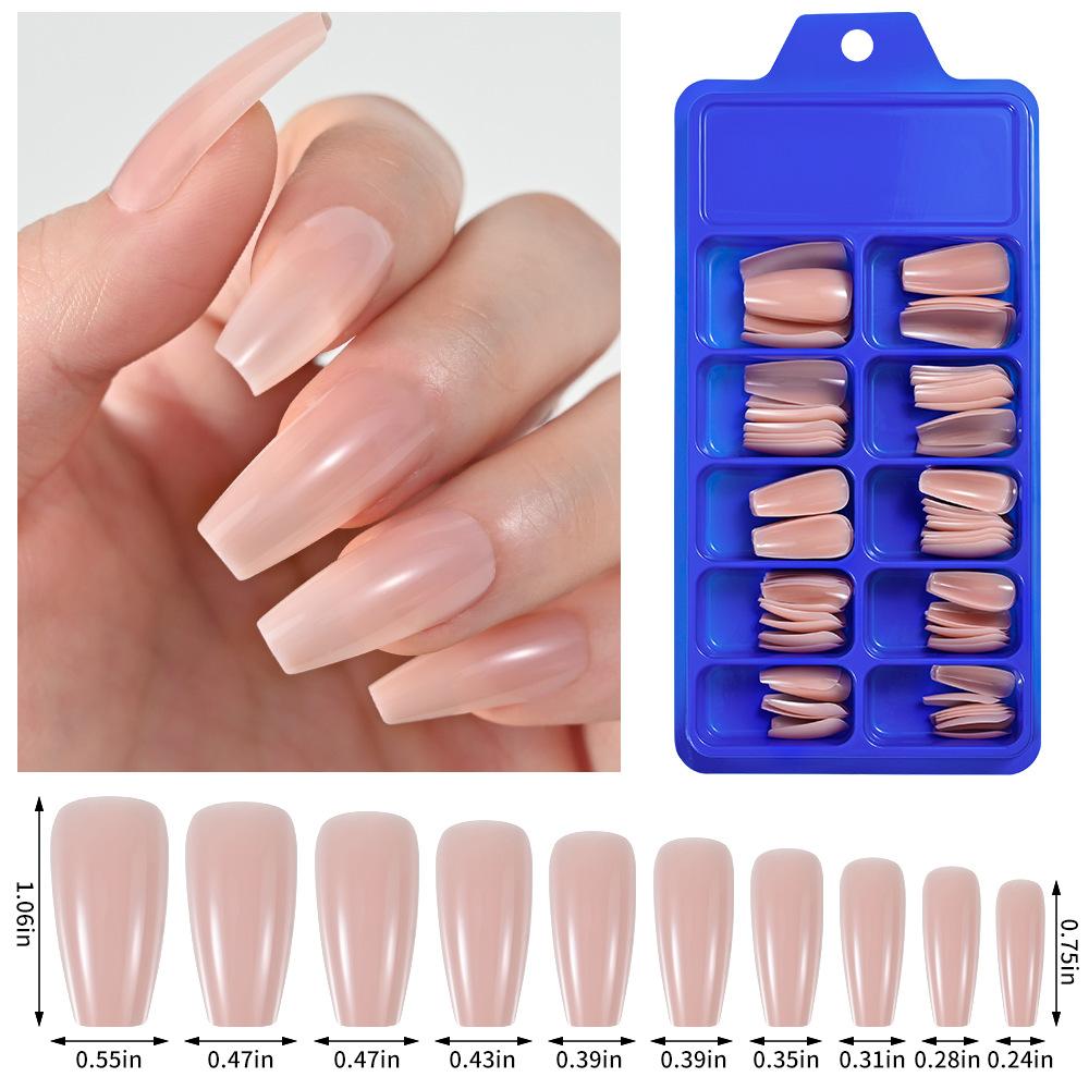 Однотонный Наращиваемый Ноготь Синяя Коробка Балетные Полные Накладки на Ногти Однотонный Наращиваемый Ноготь Накладка на Ноготь