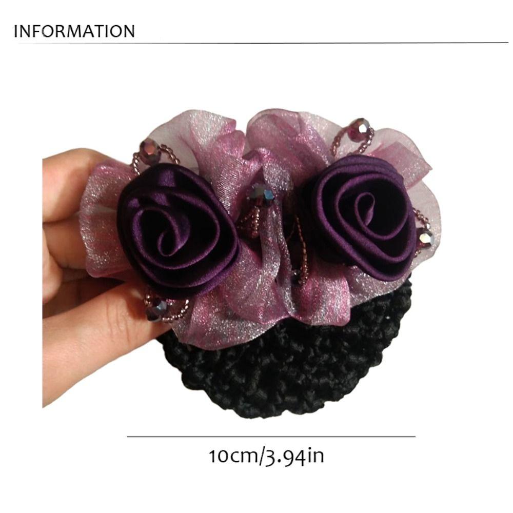 Crystal Women Hairpins Headdress Professional Headdress Jewelry Bun Net Snood  Gift
