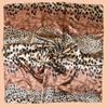2025 High Quality Leopard Print Square Scarf Women's Imitation Silk Scarf Casual Versatile Decoration Small Neck Scarf 90CMx90CM