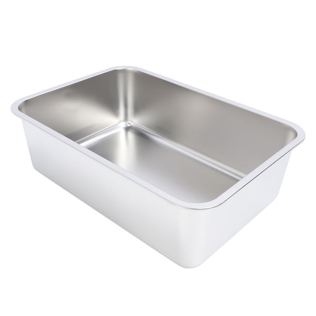 Stainless Steel Open Cat Litter Box Large Rust Resistant Stick Proof Surface Litter Pan with High