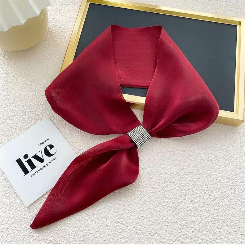 Модный женский шарф на весну и лето, маленькая шелковая сумка с ручкой, головной платок с лентами, маленькие узкие шарфы, шарфы