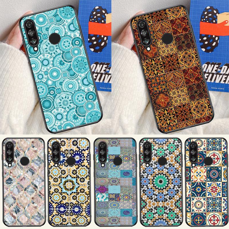 Марокканская плитка Чехол для Huawei Nova 12i 12s 11i 5T 9 10 SE Y91 Y90 Y60 Y70 Y72 Y61 P60 Pro P20 P40 P30 Lite