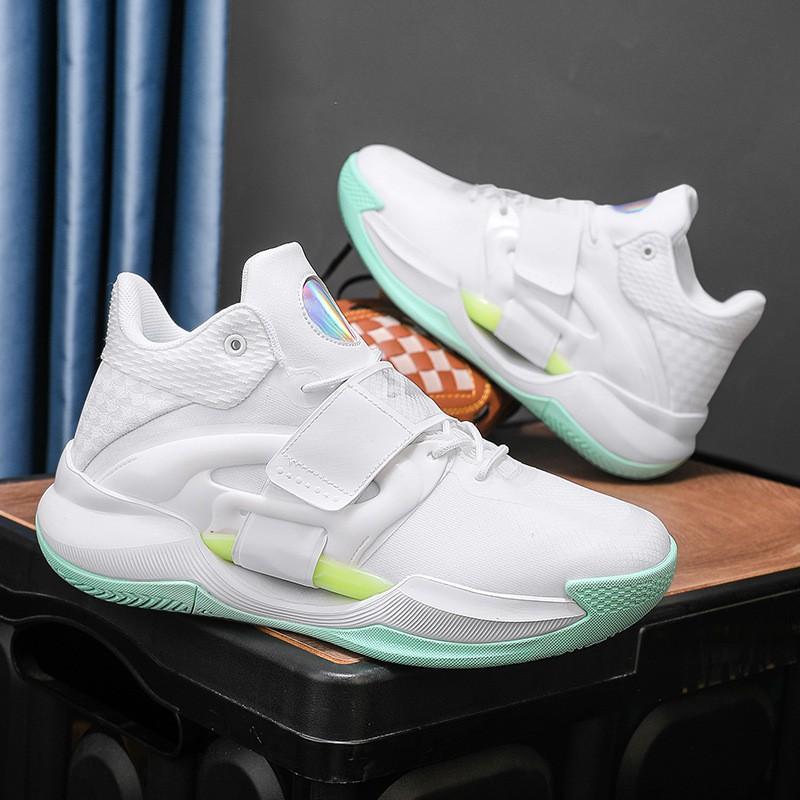 Mens High-Top Basketball Shoes With Cushioning Sole Non-Slip Rubber Outsole Breathable Mesh Upper Indoor Court Sports