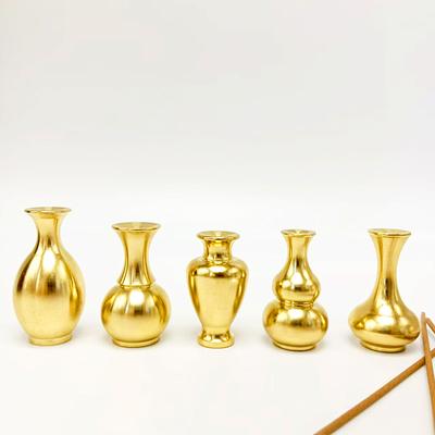 1 шт. Маленькие украшения, портативный домашний декор, чайная церемония, латунная ваза, буддийские принадлежности, мини-тыква, держатель для благовоний, ароматерапевтическая печь