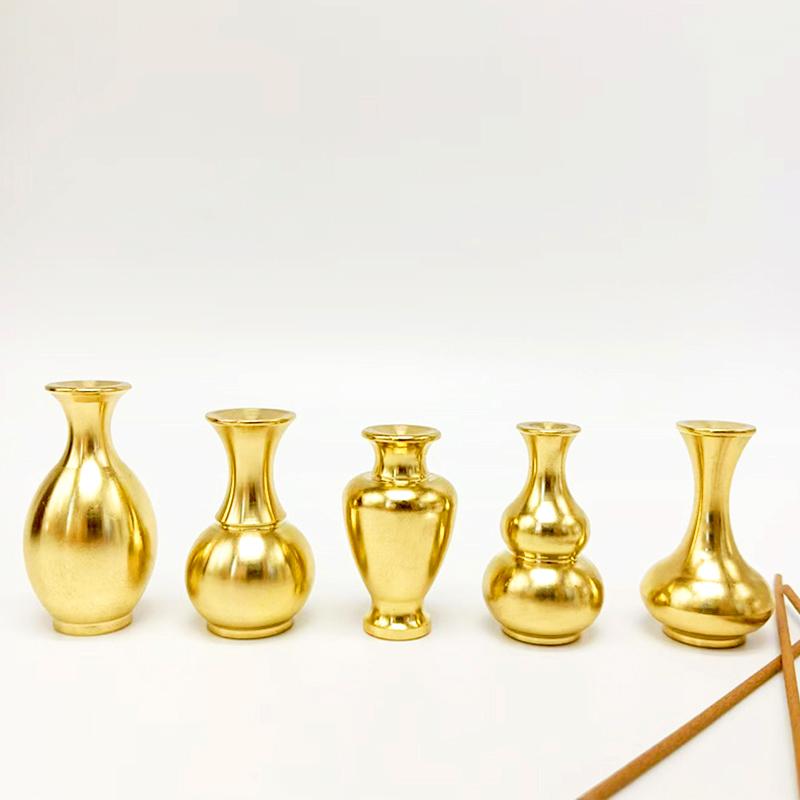 1 шт. Маленькие украшения, портативный домашний декор, чайная церемония, латунная ваза, буддийские принадлежности, мини-тыква, держатель для благовоний, ароматерапевтическая печь