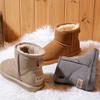 Autumn and Winter New Snow Boots Women's Short Shoes Women's Shoes Short Boots Versatile Student Cowhide Warm Velvet Non-slip