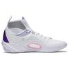 Li Ning 808 2 ULTRA Износостойкие Дышащие Средневысокие Баскетбольные Кроссовки Мужские Белые Плохой Маленький Фиолетовый ABAT007-1