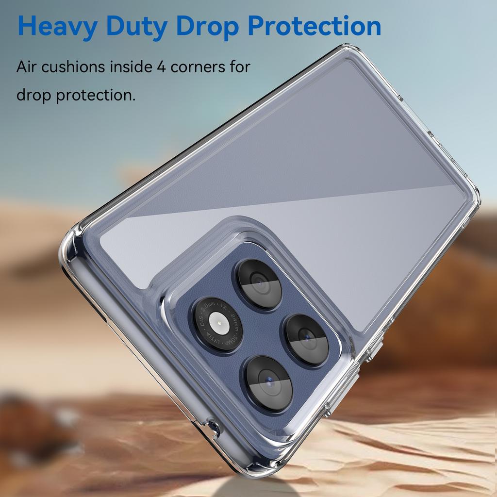 For Motorola Edge 60 Fusion 5G Case WANLONFENG MF Series TPU Acrylic Clear Phone Cover with Tempered Glass