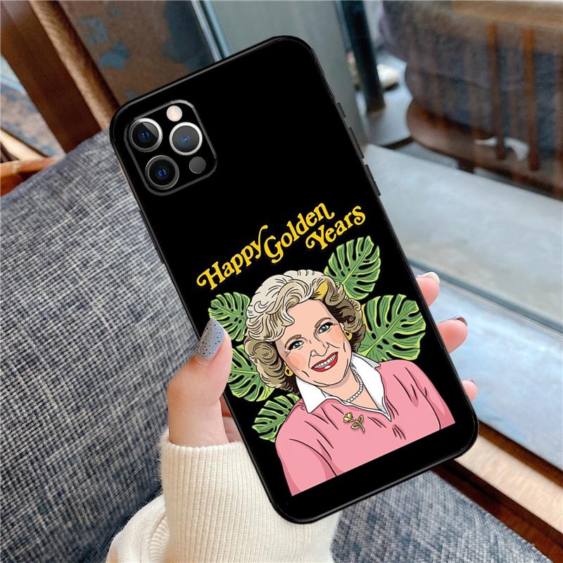 Золотой чехол для телефона Betty White для iPhone 16 15 13 12 11 14 Pro Max 12 13 mini XR 15 16 Plus 16e Защитный корпус